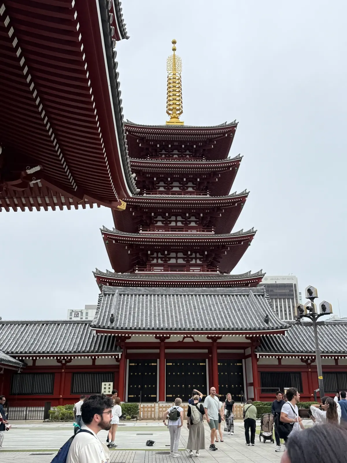 Five-story pagoda at Senso-ji temple in Tokyo.