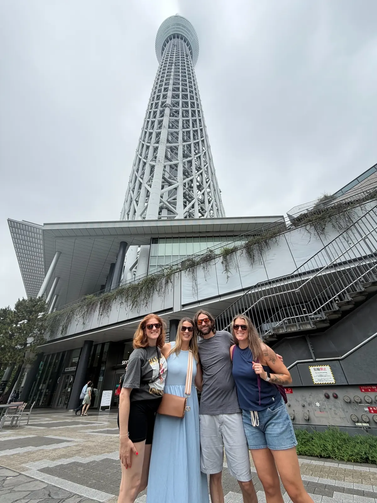 Group photo in front of Tokyo Skytree.